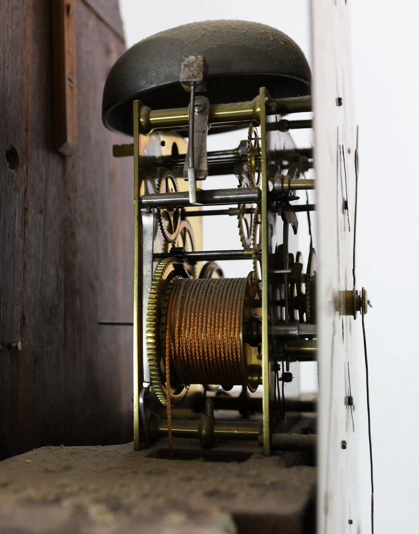 Jonathon Watson of London. A George III brass mounted mahogany eight day longcase clock, 49cm wide, 211cm high